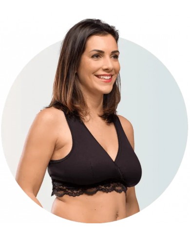 Brassière cache-cœur grossesse, allaitement - Noir - L