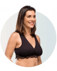 Brassière cache-cœur grossesse, allaitement - Noir - L
