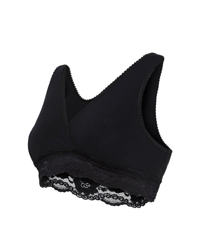 Brassière cache-cœur grossesse, allaitement - Noir - XL
