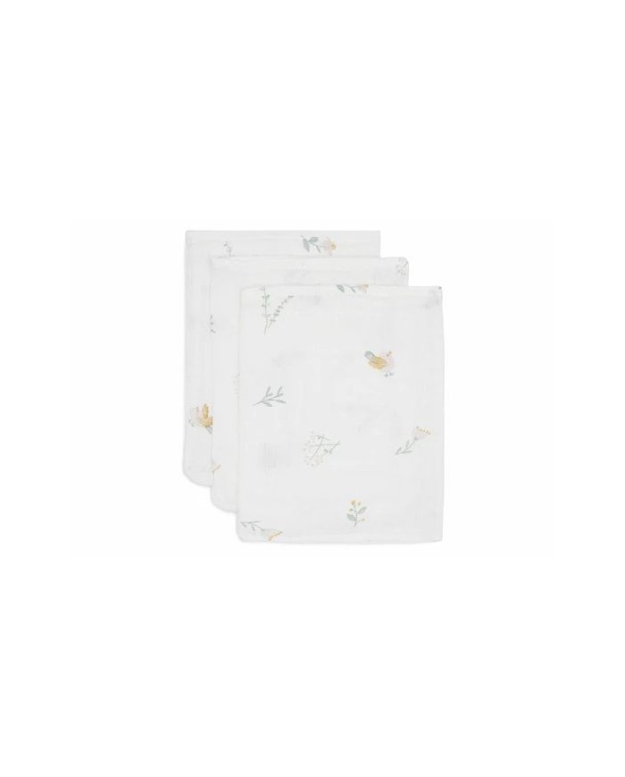 Lot de 3 Gants de Toilette Gaze de Coton 15x20cm - Lovely birds