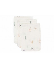 Lot de 3 Gants de Toilette Gaze de Coton 15x20cm - Jungle Jambo