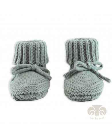 Chaussons bébé en laine Mérinos - Silk - 0-6 mois