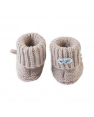 Chaussons bébé en laine Mérinos - Beige - 6-12 mois