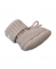Chaussons bébé en laine Mérinos - Beige - 6-12 mois