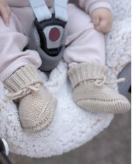Chaussons bébé en laine Mérinos - Beige - 6-12 mois