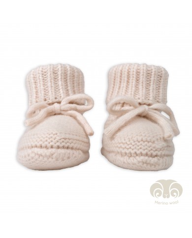 Chaussons bébé en laine Mérinos - Birch - 6-12 mois