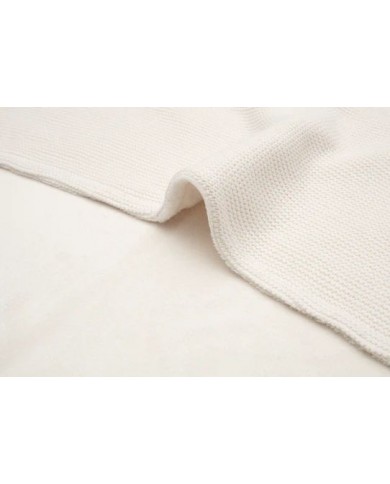Couverture 75x100cm Basic Knit Ivory/Coral fleece