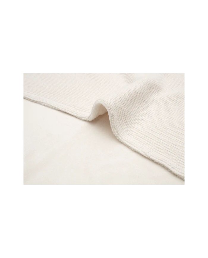 Couverture 75x100cm Basic Knit Ivory/Coral fleece