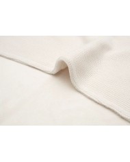 Couverture 75x100cm Basic Knit Ivory/Coral fleece