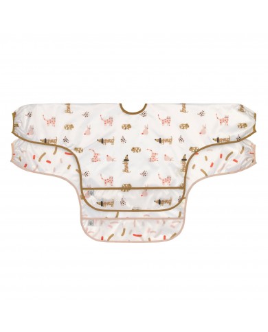 Bavoirs manches longues avec poche (2pcs), Little Mateys orange épicée