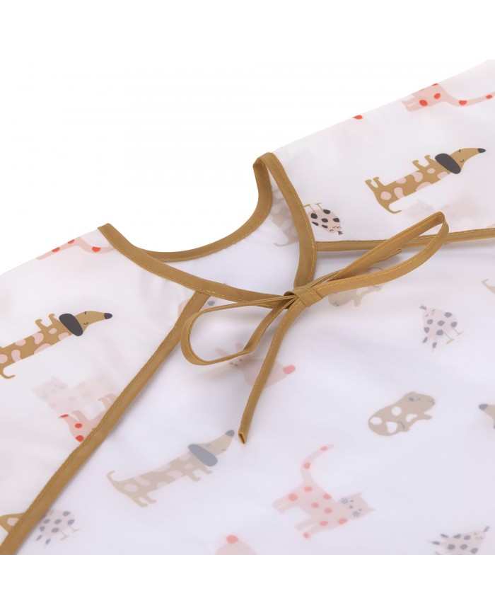 Bavoirs manches longues avec poche (2pcs), Little Mateys orange épicée