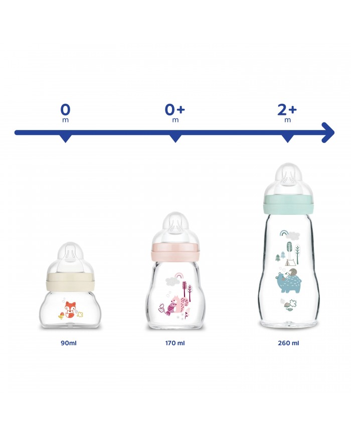 Biberon en verre 260 ml - 2mois+ - Matt Sage