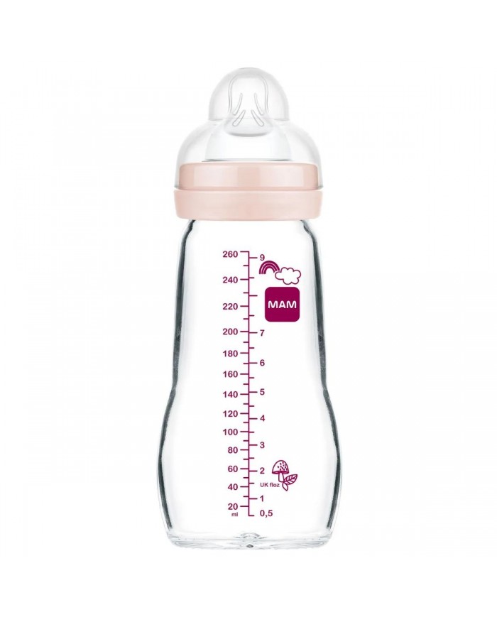 Biberon en verre 260 ml - 2mois+ - Matt Blush
