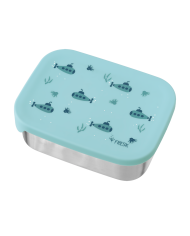 Boîte repas inox gris velours/vert sauge