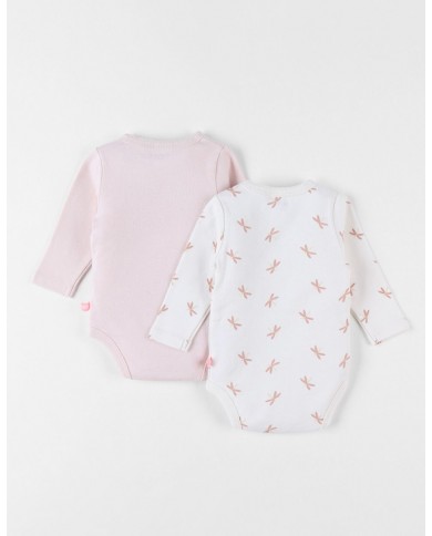 Lot de 2 bodies Popsie en coton, écru/rose clair Lot de 2 bodies Popsie en coton, écru/rose clair