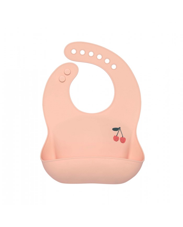 Bavoir en silicone - Happy Fruits, Cerise