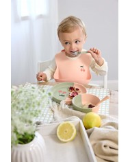 Bavoir en silicone - Happy Fruits, Cerise