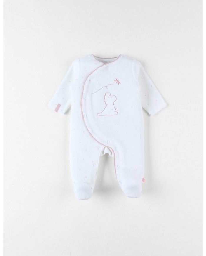 Pyjama Popsie en velours, écru