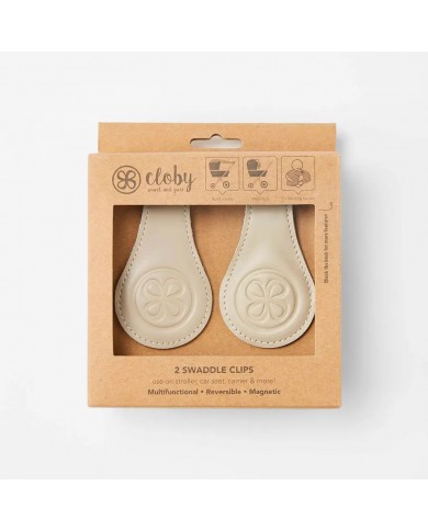 Set clips magnétiques en cuir Cloby - Beige Set clips magnétiques en cuir Cloby - Beige