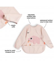Bavoir à manches avec poche - Tiny farm - Rose