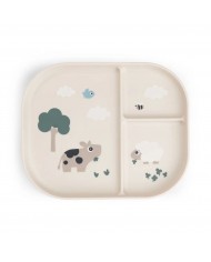 Assiette à compartiments Tiny Farm -  Sand Assiette à compartiments Tiny Farm -  Sand