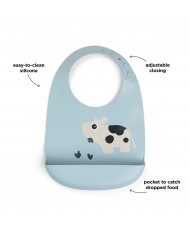 Bavoir silicone - Dotti- Blue Bavoir silicone - Dotti- Blue