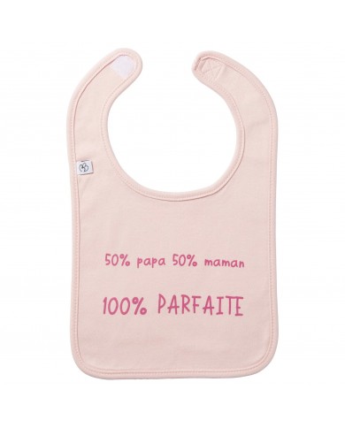 Bavoir "50% papa 50% maman 100% parfaite" Bavoir "50% papa 50% maman 100% parfaite"
