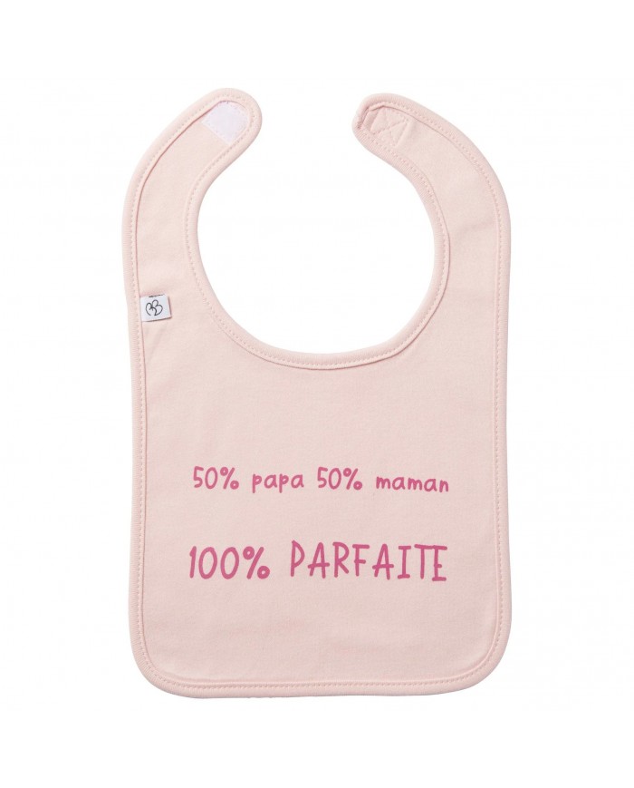 Bavoir "50% papa 50% maman 100% parfaite" Bavoir "50% papa 50% maman 100% parfaite"