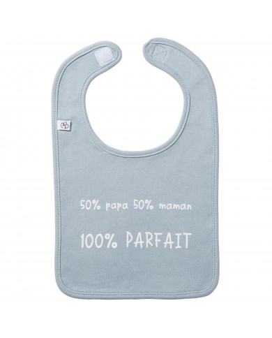 Bavoir "50% papa 50% maman 100% parfait"