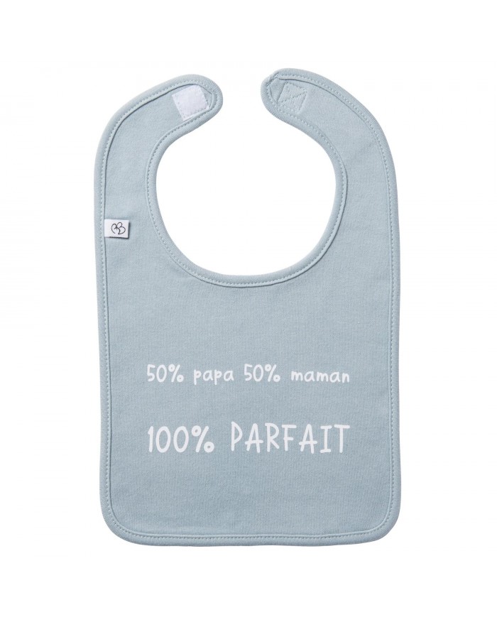 Bavoir "50% papa 50% maman 100% parfait"