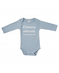 Body manches longues "Comme papa mais en mieux" camel