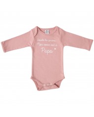 Body manches longues "Comme papa mais en mieux" camel