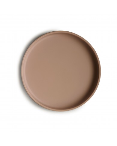 Assiette plate à ventouse en silicone - Natural Assiette plate à ventouse en silicone - Natural