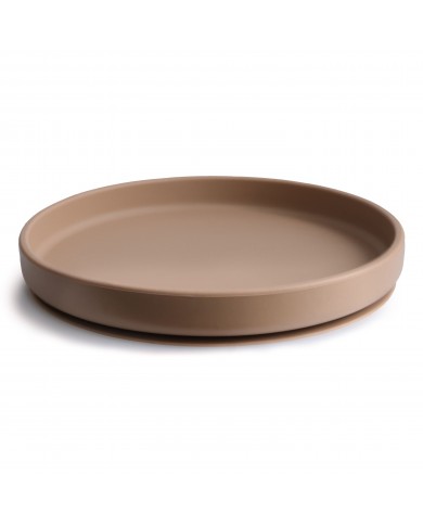 Assiette plate à ventouse en silicone - Natural Assiette plate à ventouse en silicone - Natural
