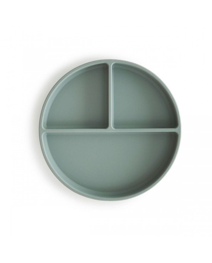 Assiette avec ventouse à compartiments en silicone Cambridge Blue