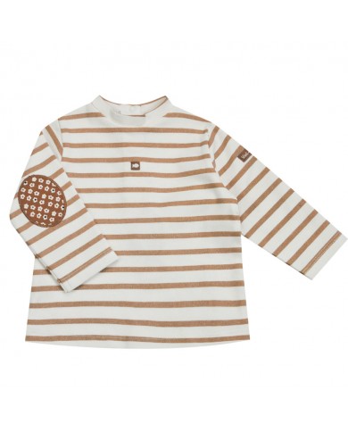 T-shirt manches longues Cocasse - Ecru/moka lurex T-shirt manches longues Cocasse - Ecru/moka lurex