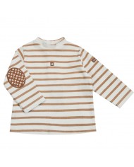 T-shirt manches longues Cocasse - Ecru/moka lurex