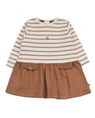 Robe manches longues Sacha - Ecru/Moka lurex Robe manches longues Sacha - Ecru/Moka lurex