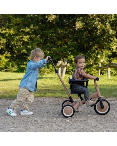 Tricycle 4 en 1 avec barre de poussée LIO - brun macchiato