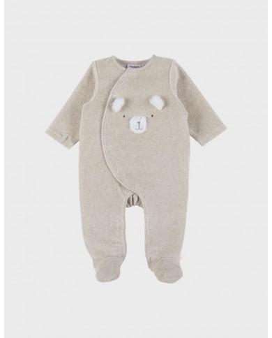 Pyjama en velours beige brodé – Orso Pyjama en velours beige brodé – Orso