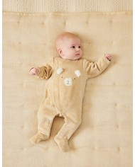 Pyjama en velours beige brodé – Orso