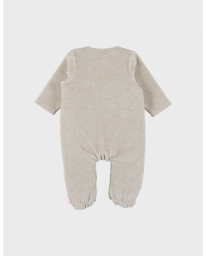 Pyjama en velours beige brodé – Orso