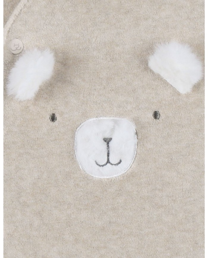 Pyjama en velours beige brodé – Orso