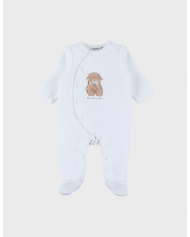 Pyjama en velours blanc brodé – Fluffy
