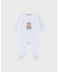 Pyjama en velours blanc brodé – Fluffy