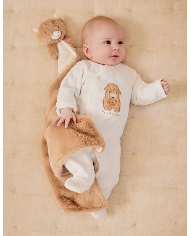 Pyjama en velours blanc brodé – Fluffy