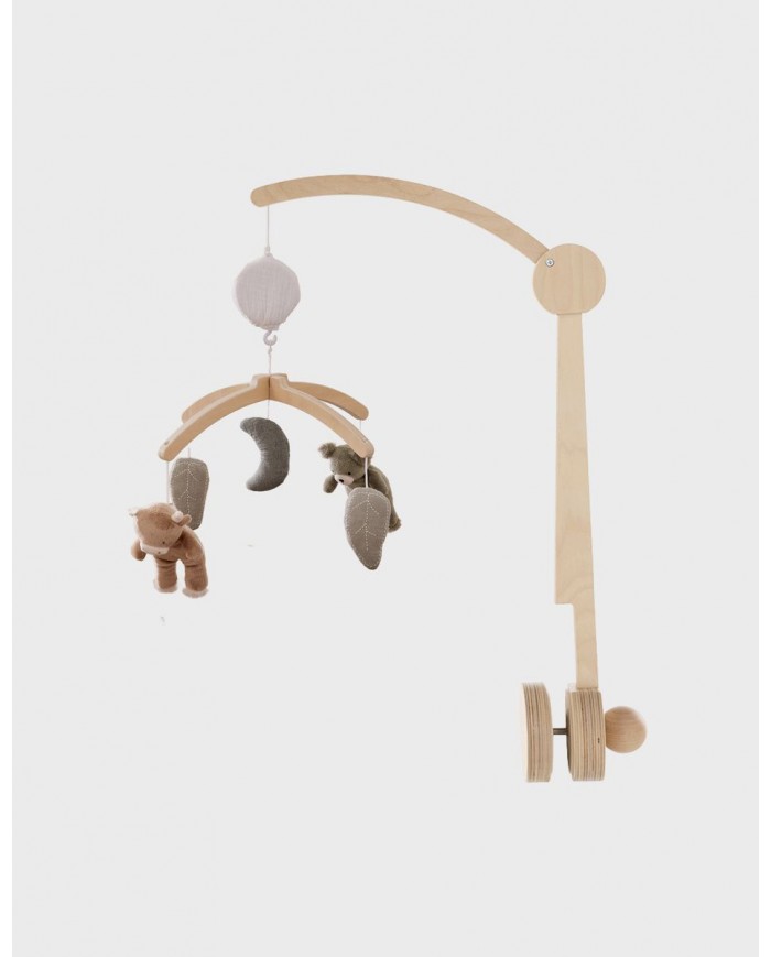 Mobile musical avec bras en bois – Orso & Fluffy