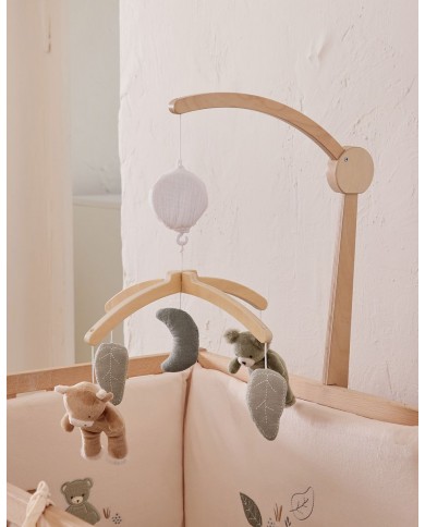 Mobile musical avec bras en bois – Orso & Fluffy