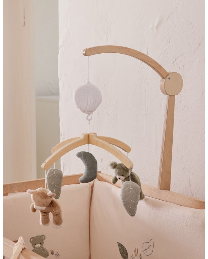 Mobile musical avec bras en bois – Orso & Fluffy