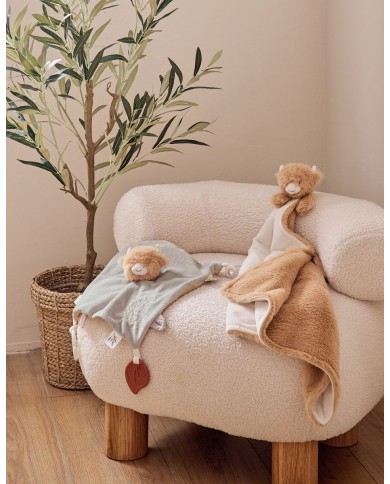 Doudou XXL en Veloudoux® beige écru - Fluffy Cow